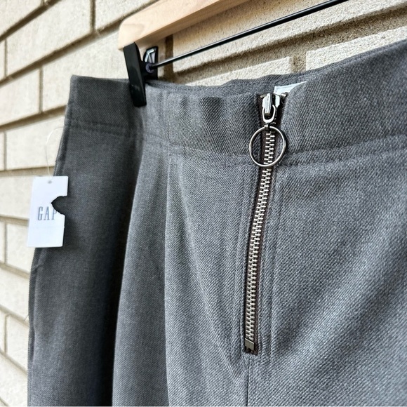 NWT Gap High Rise Wide Leg Crop Pants O-Ring Zip Gray - Picture 5 of 13